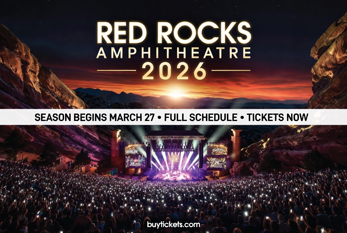 Red Rocks Amphitheatre 2026 schedule and tickets &ndash; season starts March 27 with CRANKDAT, Sublime, Santana, Zac Brown Band & more